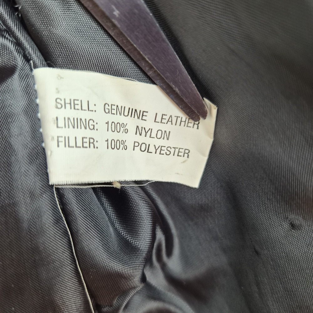 Serge Platini Blazer Jacket Small Black Genuine Leather 2 Buttons Sport‎ Coat - Picture 12 of 16